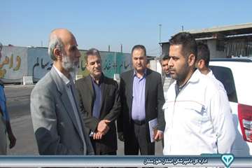 بازدید از سایتهای ضدعفونی کامیونهای حمل نهاده های دامی