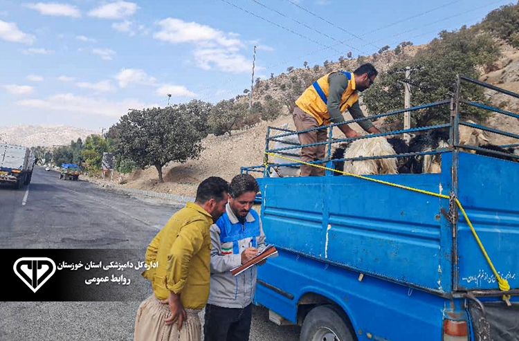 حضور نیروهای دامپزشکی در ایست بازرسی دزپارت برای کنترل ورود و خروج دام زنده